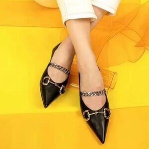 GG Horsebit chain flats